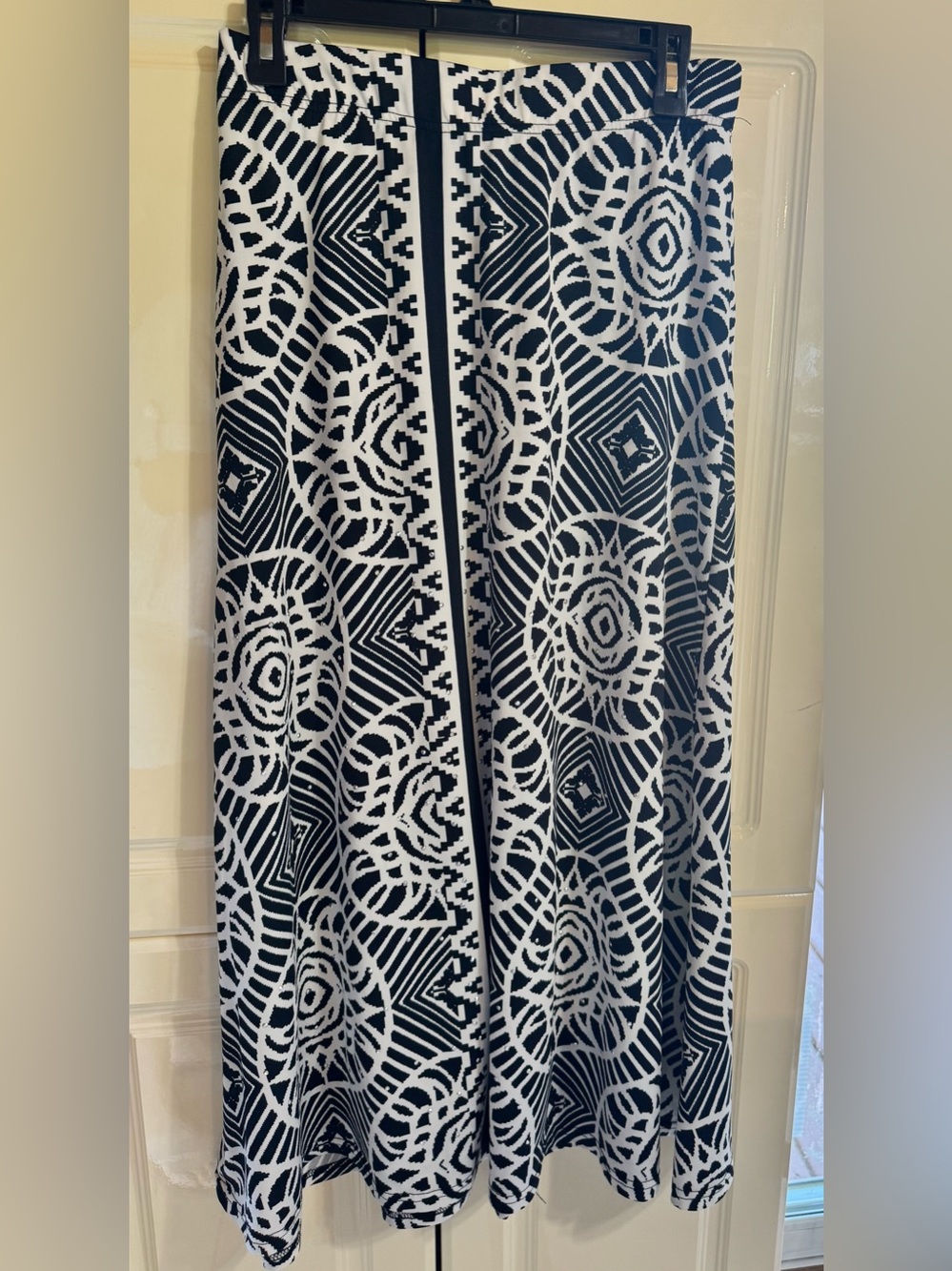 Black and White Geometric Maxi Skirt